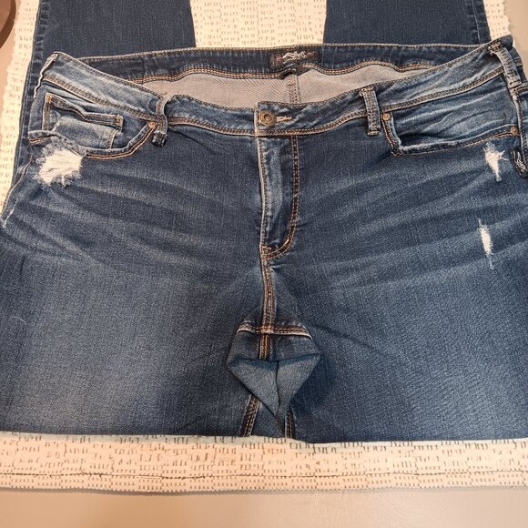 Silver Jeans Co. 'Sam' plus size women's distressed boyfriend jeans sz 24 - Picture 5 of 16